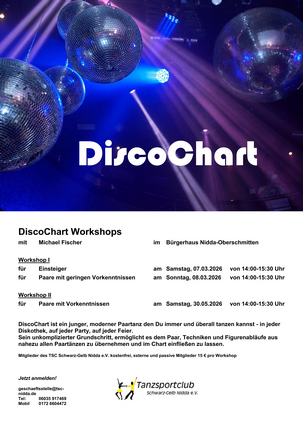 DiscoChart Workshops  mit Michael Fischer am 7.3, 8.3. und 30.5.2026